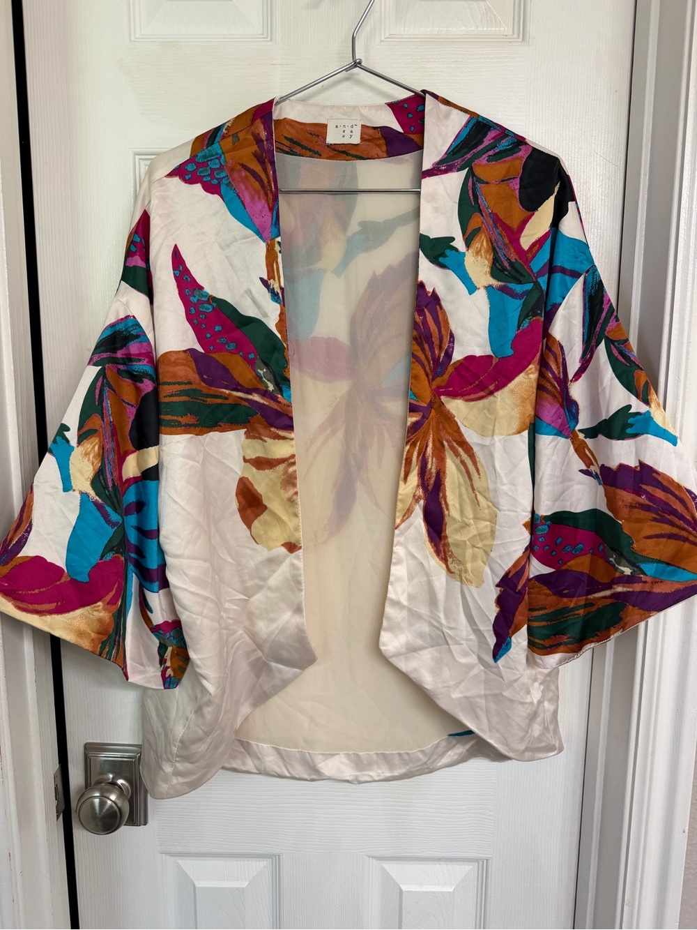 a new day Multicolor Floral Open-Front Kimono S-M